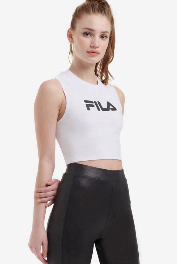 Tops Fila Mulher Branco/Pretas - Fila Inez Crop En Portugal,UQVY-96437